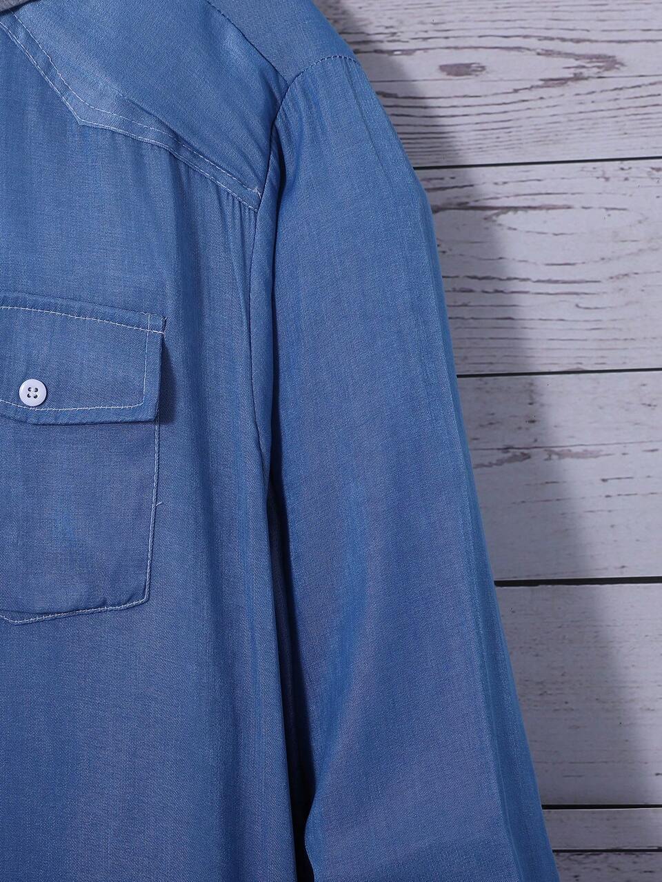 Men Flap Pocket Hooded Shirt