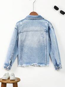 女童（大）牛仔夾克 & 外套 - 中等水洗藍 - 查看 2