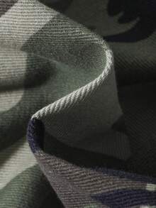 SHEIN Chico preadolescente Cazadora mezclilla con estampado de camuflaje sin capucha - Verde militar - Ver 6