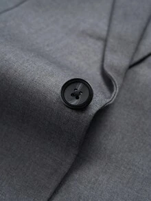 Manfinity Mode 男士1入組單釦西裝外套 - 灰色 - 查看 4