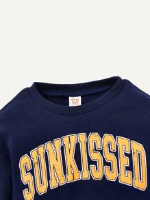 Cozy Pixies Baby Boy Letter Graphic Sweatshirt & Sweatpants - Light Grey - View 6