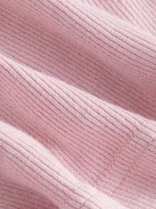 SHEIN MOD Quấn chéo Mặt trước Rộng Dây đai Áo & Tách đùi Váy - Hồng - Xem 4