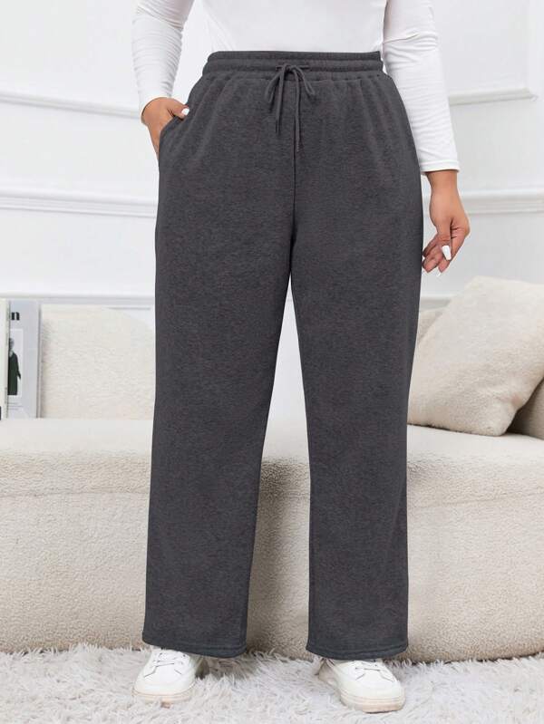 INAWLY Plus Drawstring Waist Sweatpants