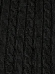 RueChic Tween Girl Cable Knit Drop Shoulder Sweater & Knit Skirt - Black - View 6