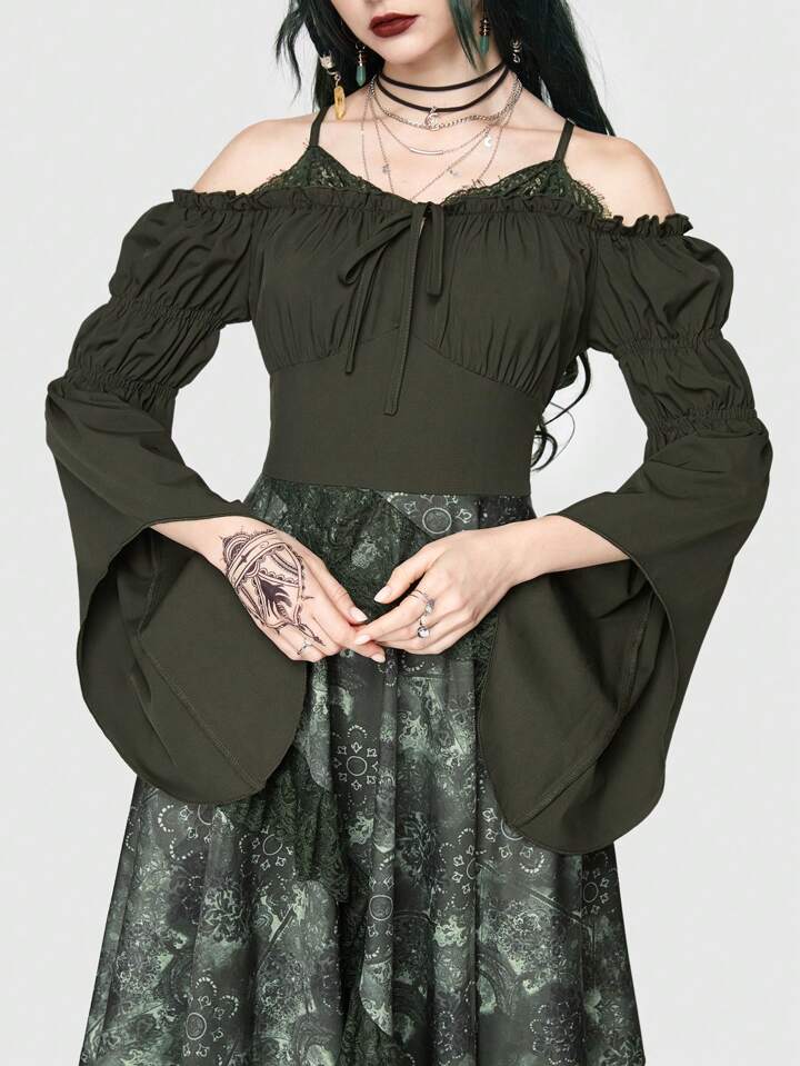 army green lace dress Green Lace Senior Prom Dress Graudation Dress