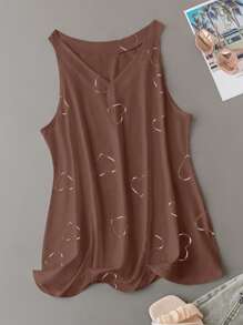 SHEIN LUNE 大尺碼背心 - 棕色 - 查看 1