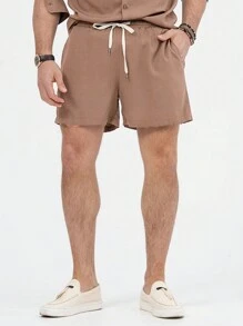 Manfinity Homme Mężczyźni Jednolity Zapięcie na guziki Koszula & Szorty