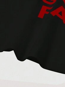 SHEIN Unity 标语图案短款背心 我的前任是我最大的粉丝 - 黑色 - 查看 4