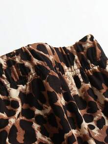 Leopard Print Flare Leg Pants - Multicolor - View 4
