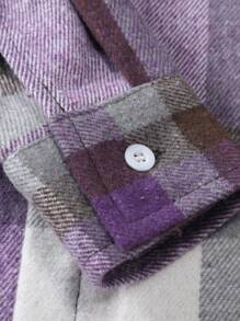 Manfinity Homme Men Plaid Print Overcoat - Purple - View 6