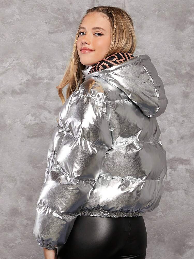 Teen Girl Slant Pocket Padded Coat