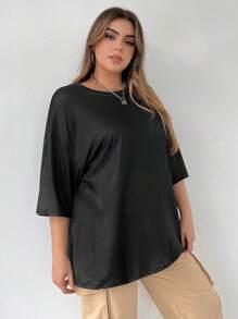 Flirla 大碼T恤 - 黑色 - 查看 6