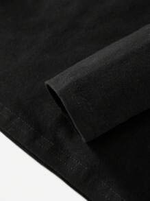 Em bé Con trai Giải trí Ông già Noen In Áo nỉ Với Thiết kế khẩu hiệu , Thích hợp Đối với Mùa thu Và Mùa Đông - màu đen - Xem 3