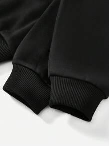 嬰兒男孩休閒長袖圓領運動衫帶聖誕圖案 - 黑色 - 查看 3