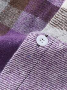 Manfinity Homme Men Plaid Print Overcoat - Purple - View 7