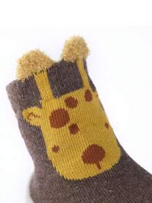 1pair Infant Soft-sole Anti-slip Indoor Floor Socks Shoes, Original Cartoon Animal Design, Cute Baby Athletic Sneakers