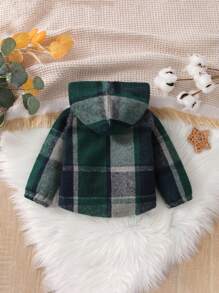 Em bé Áo khoác Nút phía trước Sọc ca rô Sẵn sàng - Nhiều màu - Xem 2