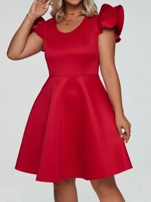 SHEIN Unity 加大洋裝 - 酒紅色 - 查看 5