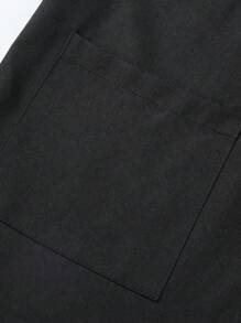 Manfinity Homme Men Solid Shirt & Drawstring Waist Pants Without Tee - Black - View 4