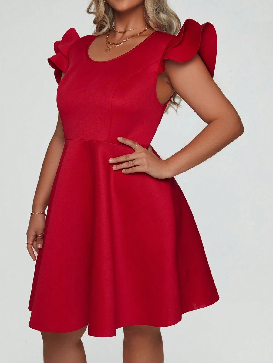 SHEIN Unity 加大洋裝 - 酒紅色 - 查看 1