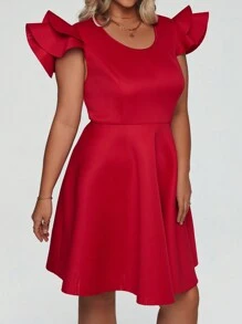 SHEIN Unity 加大洋裝 - 酒紅色 - 查看 4