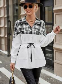 SHEIN Essnce 女士常規外套 - 黑與白 - 查看 6