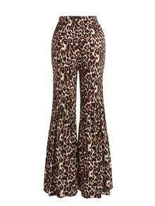 Leopard Print Flare Leg Pants - Multicolor - View 2