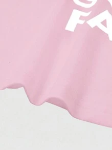 SHEIN Unity 标语图案短款背心 我的前任是我最大的粉丝 - 粉色 - 查看 7