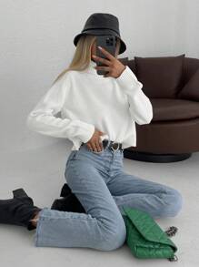 Cloudara Solid Turtleneck Sweater - 白色 - 查看 4