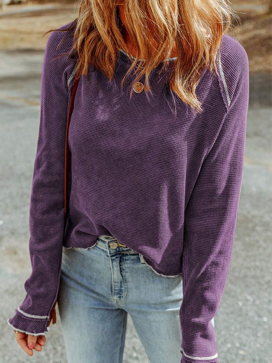 Contrast Binding Raglan Sleeve Tee