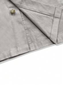 Manfinity Homme Loose Men's Flap Pocket And Patch Detail Jacket - Light Grey - View 5