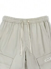 Manfinity EMRG Men Flap Pocket Side Drawstring Waist Cargo Pants - Apricot - View 6