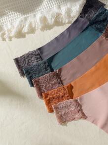 5入組對比蕾絲底褲內衣 - 彩色 - 查看 3