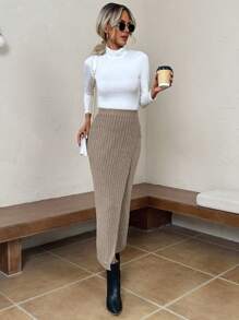 SHEIN LUNE 女士半身裙 - 棕色 - 查看 3