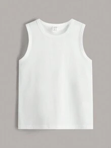 SHEIN Tween Boy 3 chiếc Áo ba lỗ cổ tròn nhiều màu thông thường và đa năng - Nhiều màu - Xem 9