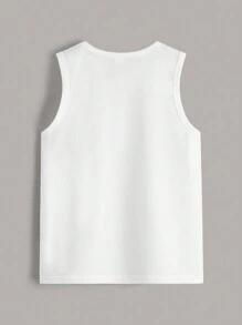 SHEIN Tween Boy 3 chiếc Áo ba lỗ cổ tròn nhiều màu thông thường và đa năng - Nhiều màu - Xem 2