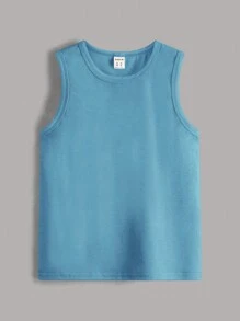 SHEIN Tween Boy 3 chiếc Áo ba lỗ cổ tròn nhiều màu thông thường và đa năng - Nhiều màu - Xem 6