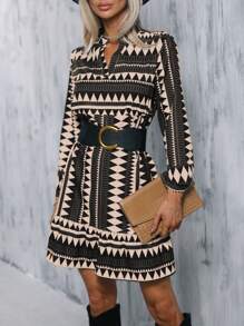 SHEIN LUNE Đầm - Màu Khaki - Xem 3