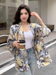 DAZY 滿版印花開門襟襯衫