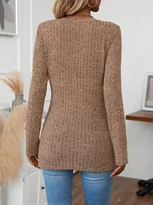 SHEIN LUNE 女士T恤 - 杏色 - 查看 2