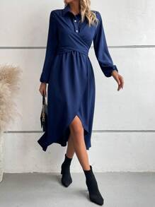 SHEIN Clasi 女士連衣裙 - 寶藍色 - 查看 4