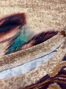 Lông vũ & In Địa lý Hem cao thấp Áo thun - Nhiều màu - Xem 3