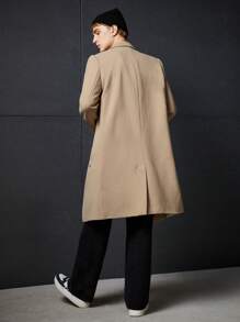 SWAVVY Áo khoác nam có cổ 1 hàng khuy - Màu be - Xem 2