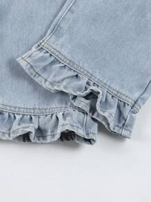 SHEIN Explorewe 女童（小）牛仔褲 - 中等水洗藍 - 查看 7