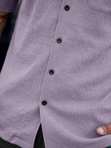 Manfinity Homme Men Flap Pocket Button Up Shirt - Mauve Purple - View 4
