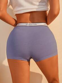 3入組腰部字母條帶平角褲