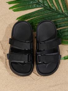 1 双儿童中性夏季 2024 新款耐用 EVA 软底防滑户外/室内休闲镂空透气沙滩凉鞋