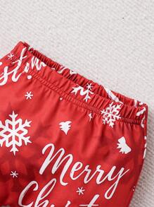 SHEIN 女婴 1 件字母图案 T 恤、2 件帽子、手套、鞋子、2 件围兜、1 条毯子、1 件连体衣和 1 条裤子 - 彩色 - 查看 3