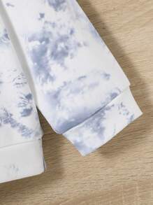 SHEIN 嬰兒男童卡通臉印花抓染運動衫