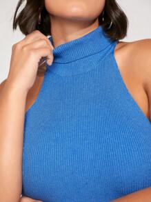 SHEIN BASICS Plus Turtleneck Bodycon Sweater Dress